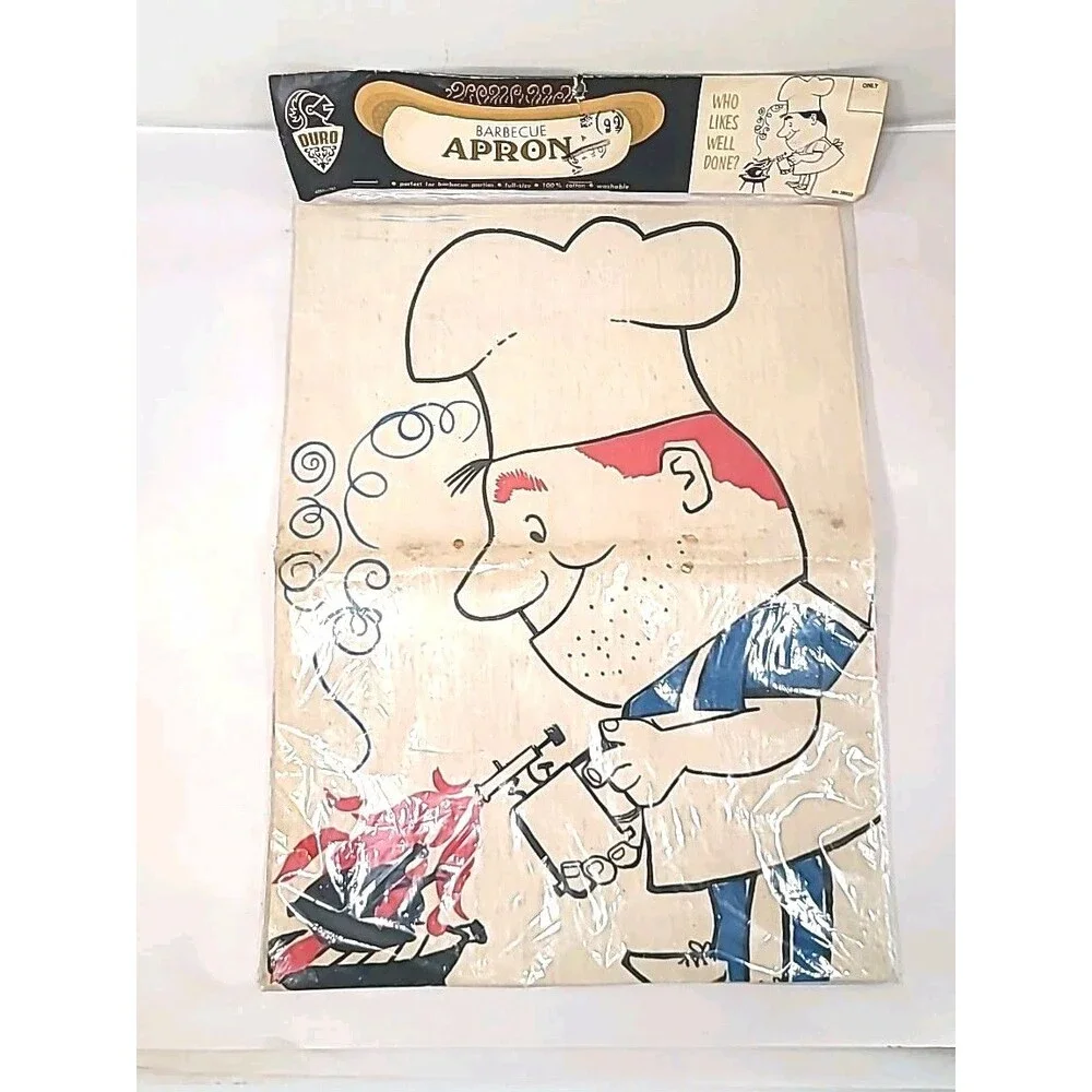 NOS Vintage DURO Apron Grill Humor Barbecue 
